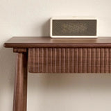 Natural Oak Storage Console Table with Shelf and Drawers Image - 8