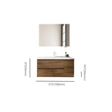 Natural Oak Wood Drawers Floating Bathroom Vanity with Sink Image - 26