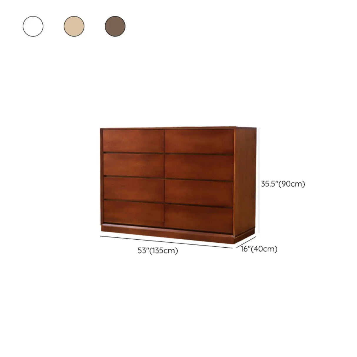 Natural Pine Wood Multi-Drawer Dresser for Bedroom Image - 25
