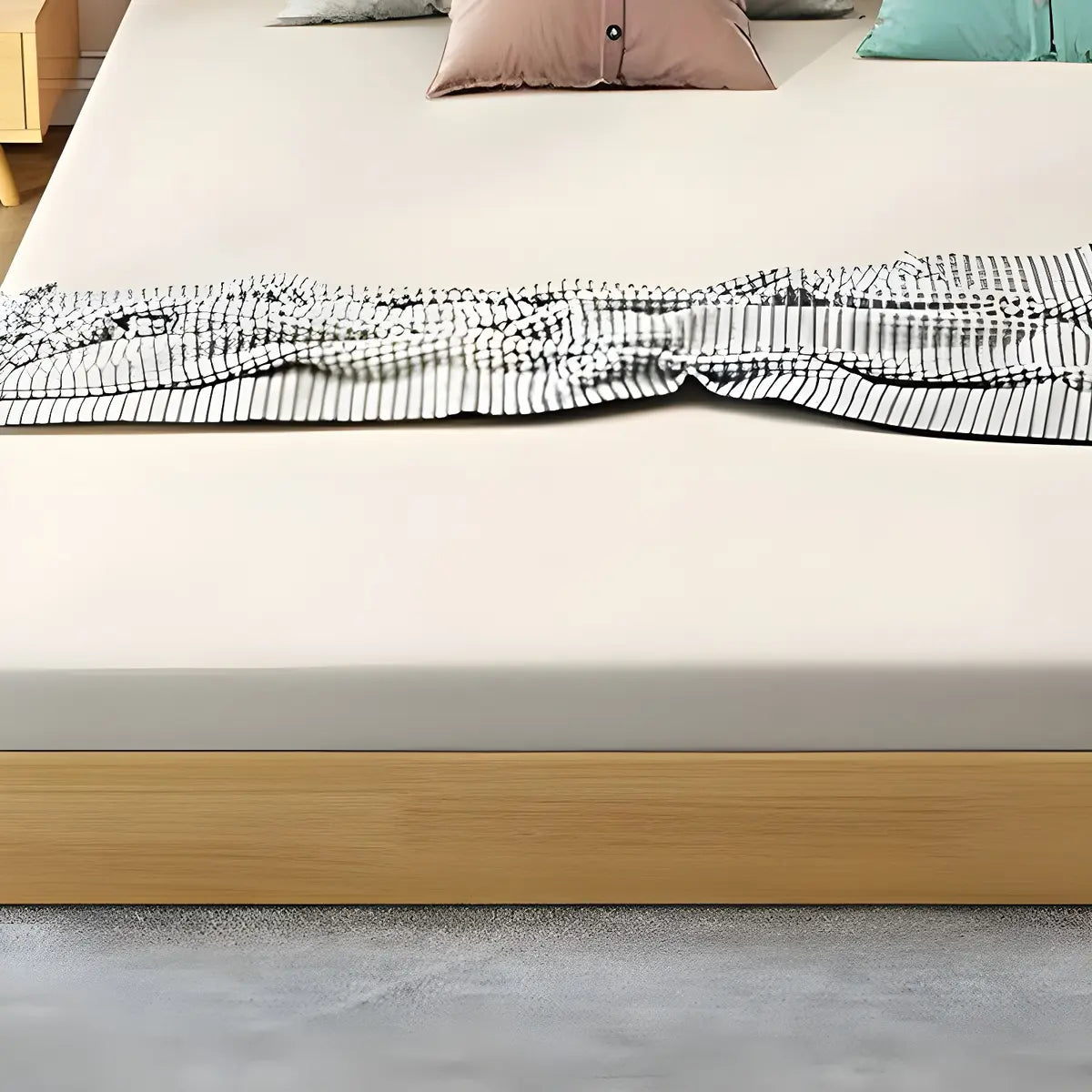 Natural Queen Platform Solid Wood Minimalist Bed Frame Image - 10