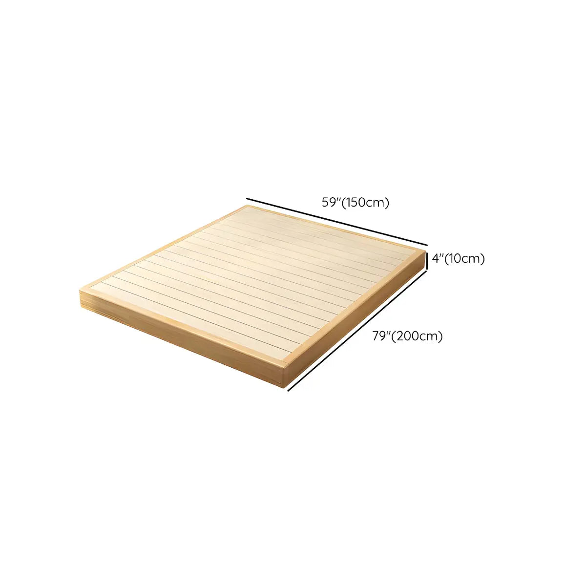 Natural Queen Platform Solid Wood Minimalist Bed Frame Image - 14