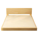 Natural Queen Platform Solid Wood Minimalist Bed Frame Image - 2