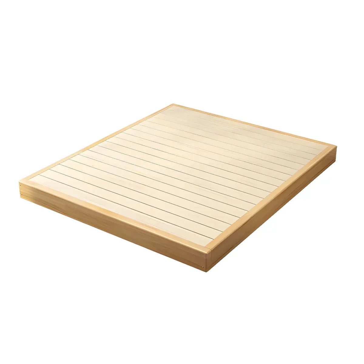 Natural Queen Platform Solid Wood Minimalist Bed Frame Image - 3