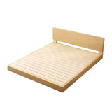 Natural Queen Platform Solid Wood Minimalist Bed Frame Image - 7