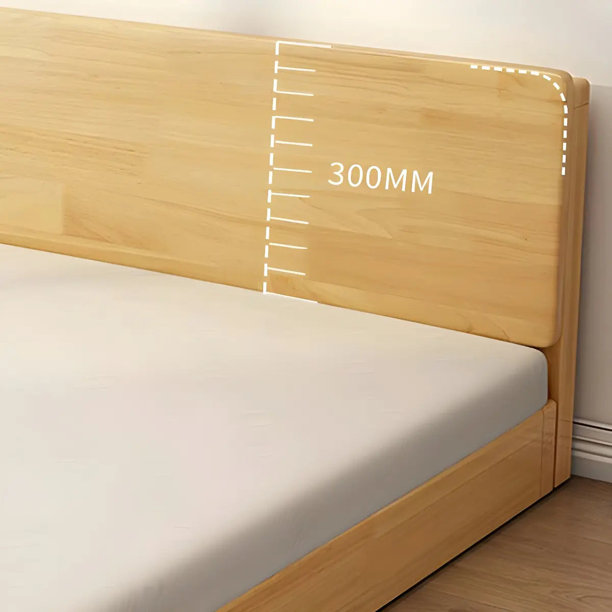 Natural Queen Platform Solid Wood Minimalist Bed Frame Image - 9