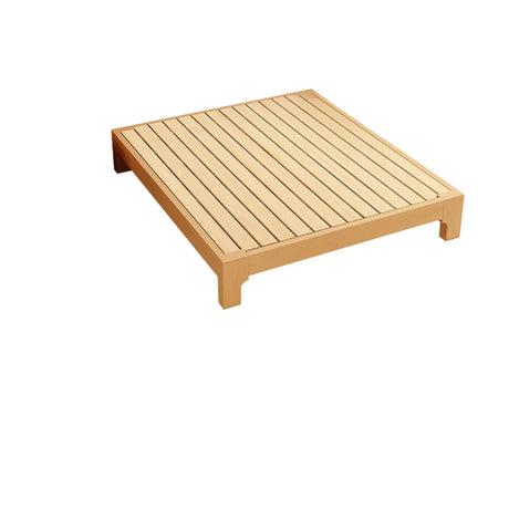 Natural Queen Platform Wood Panel Bed with Mattress Image - 2