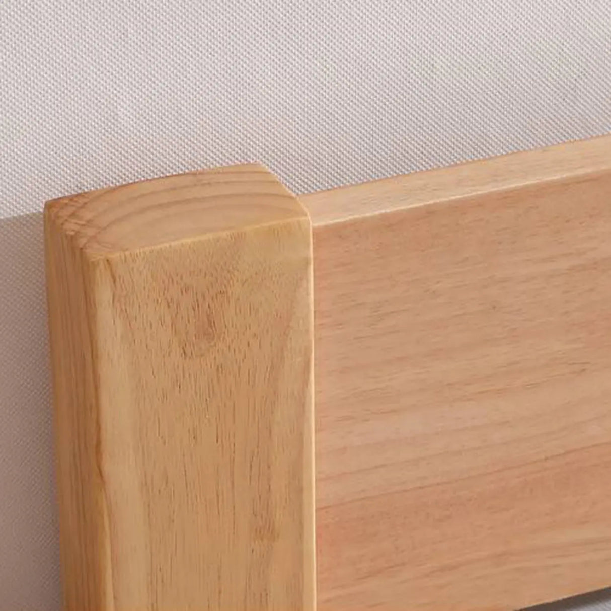 Natural Queen Platform Wood Solid Color Panel Bed Frame Image - 6