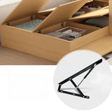 Natural Queen Platform Wood Storage Bed with Stair and Desk Image - 10