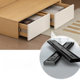 Natural Queen Platform Wood Storage Bed with Stair and Desk Image - 11