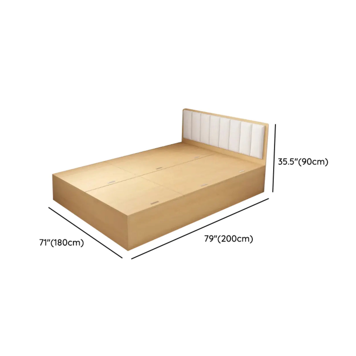 Natural Queen Platform Wood Storage Bed with Stair and Desk Image - 51