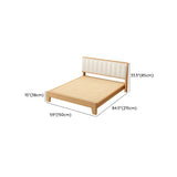 Natural Queen Shelves Wood Bed with Soft Headboard Image - 10