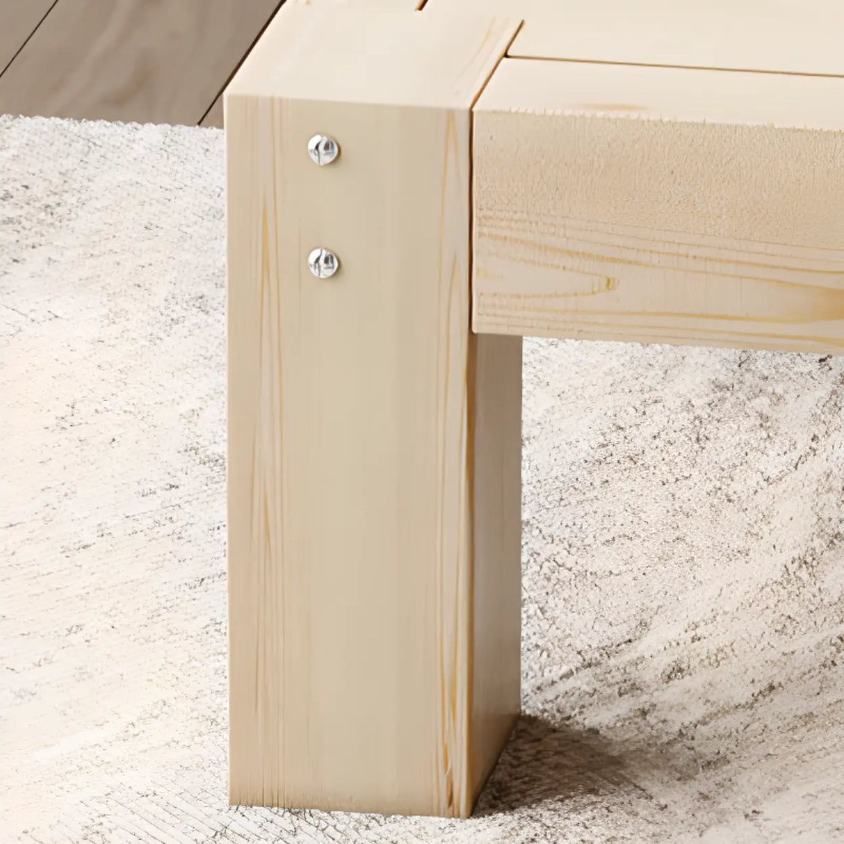Natural Queen Wood Headboard Storage Bed with Drawers Image - 6