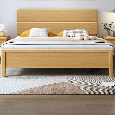 Natural Queen Wooden Storage Included Bed with Drawers Image - 1