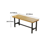 Natural Rectangle Wood Bistro Bar Table with Footrest Image - 12