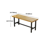 Natural Rectangle Wood Bistro Bar Table with Footrest Image - 14
