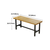 Natural Rectangle Wood Bistro Bar Table with Footrest Image - 14