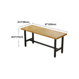 Natural Rectangle Wood Bistro Bar Table with Footrest Image - 15