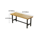 Natural Rectangle Wood Bistro Bar Table with Footrest Image - 19
