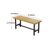 Natural Rectangle Wood Bistro Bar Table with Footrest Image - 24