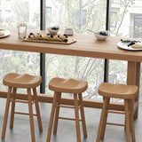 Natural Rectangle Wood Large Bar Table Footrest Image - 8