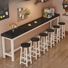 Natural Rectangle Wood Metal Large Bar Table With Footrest Image - 15