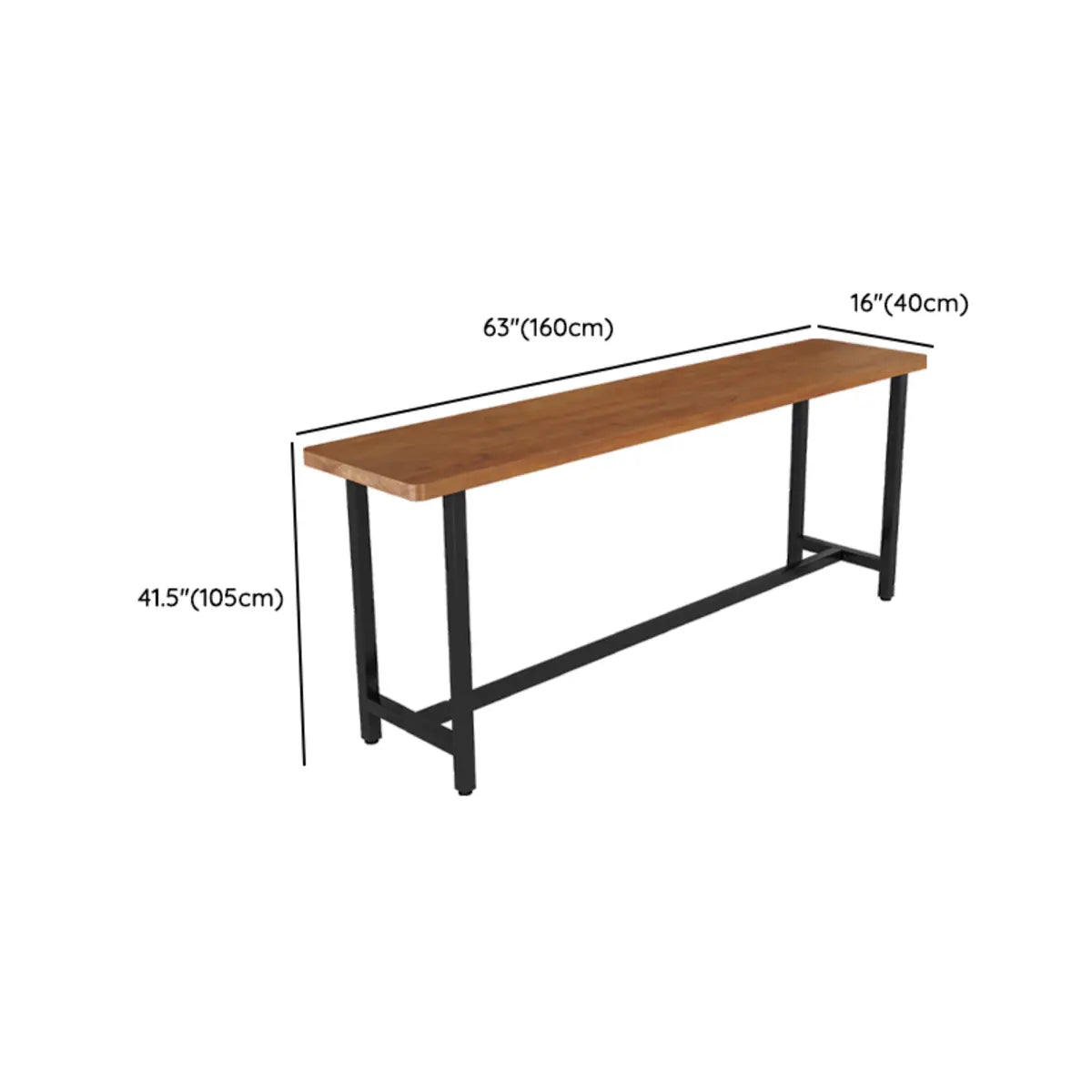 Natural Rectangular Long Wood Large Bar Table for Pub Image - 12