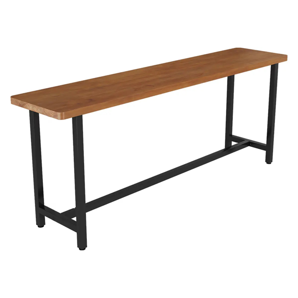 Natural Rectangular Long Wood Large Bar Table for Pub Image - 6