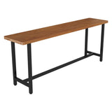 Natural Rectangular Long Wood Large Bar Table for Pub Image - 6