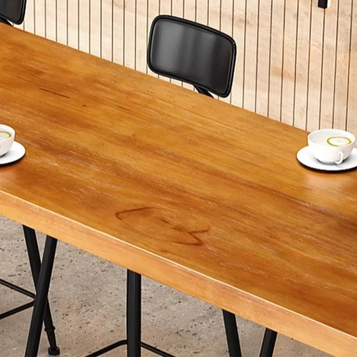Natural Rectangular Long Wood Large Bar Table for Pub Image - 7