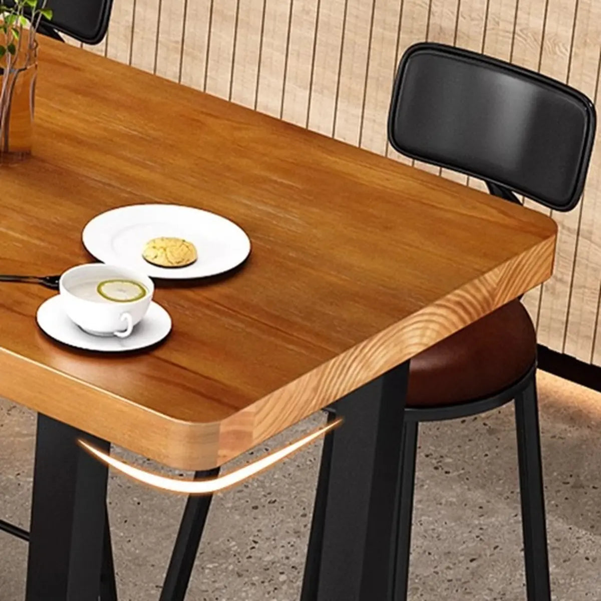 Natural Rectangular Long Wood Large Bar Table for Pub Image - 8