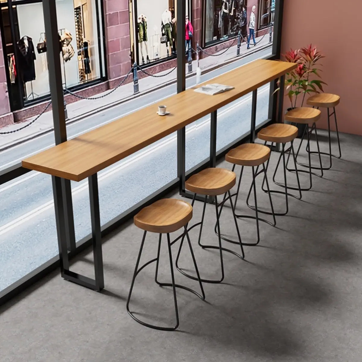 Natural Rectangular Pine Long Bar Table for Dining Image - 1