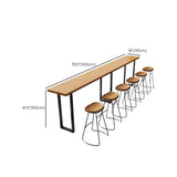 Natural Rectangular Pine Long Bar Table for Dining #size