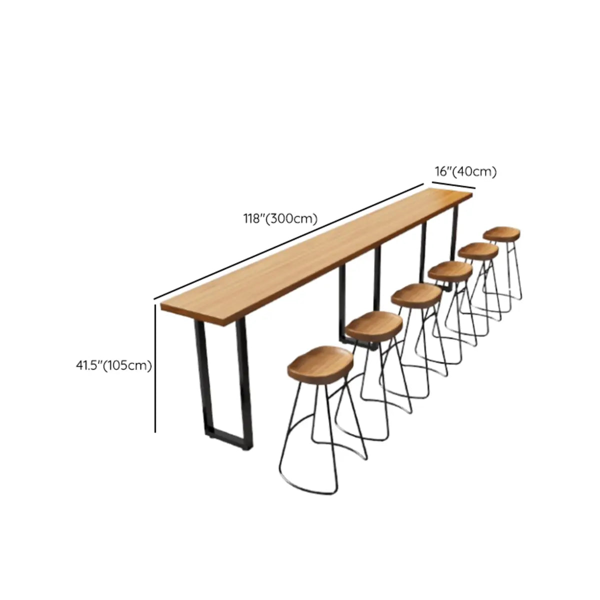 Natural Rectangular Pine Long Bar Table for Dining Image - 21