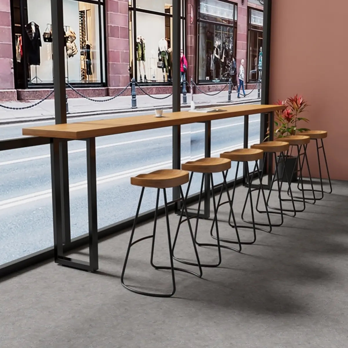 Natural Rectangular Pine Long Bar Table for Dining Image - 2