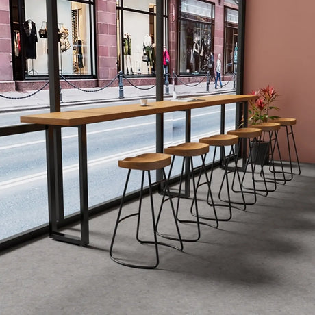 Natural Rectangular Pine Long Bar Table for Dining Image - 2