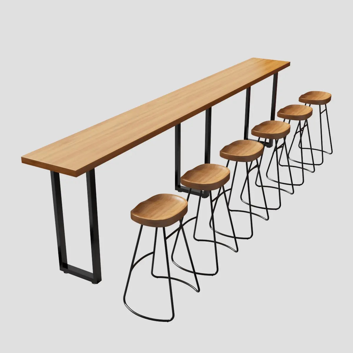 Natural Rectangular Pine Long Bar Table for Dining Image - 4
