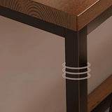 Natural Rectangular Pine Wood Large Bar Table with Footrest Image - 8