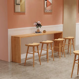 Natural Rectangular Wood Large Bar Table for Entertaining Image - 1