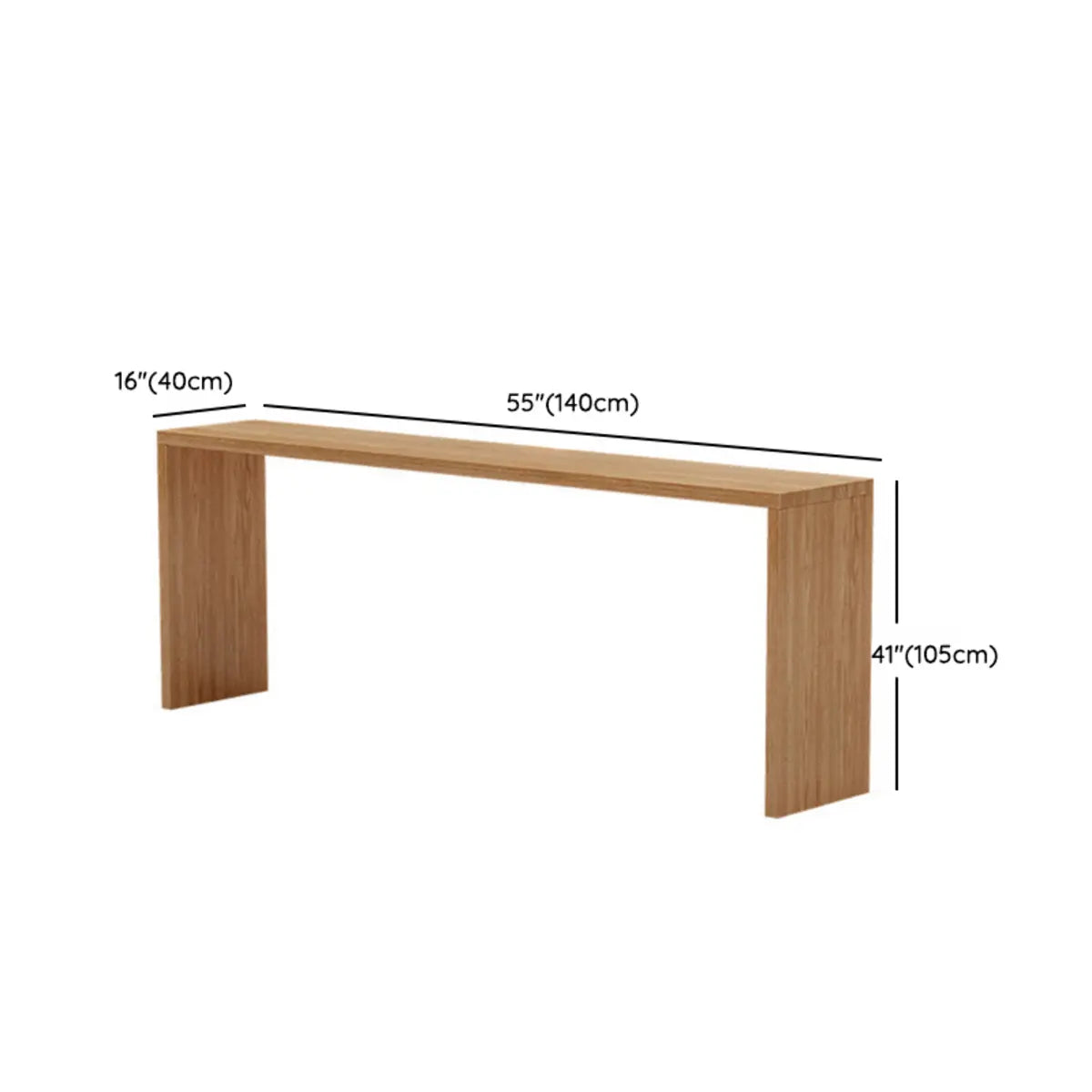 Natural Rectangular Wood Large Bar Table for Entertaining Image - 12