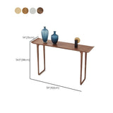 Natural Rich Pine Wood Curved Walnut Console Table Image - 8