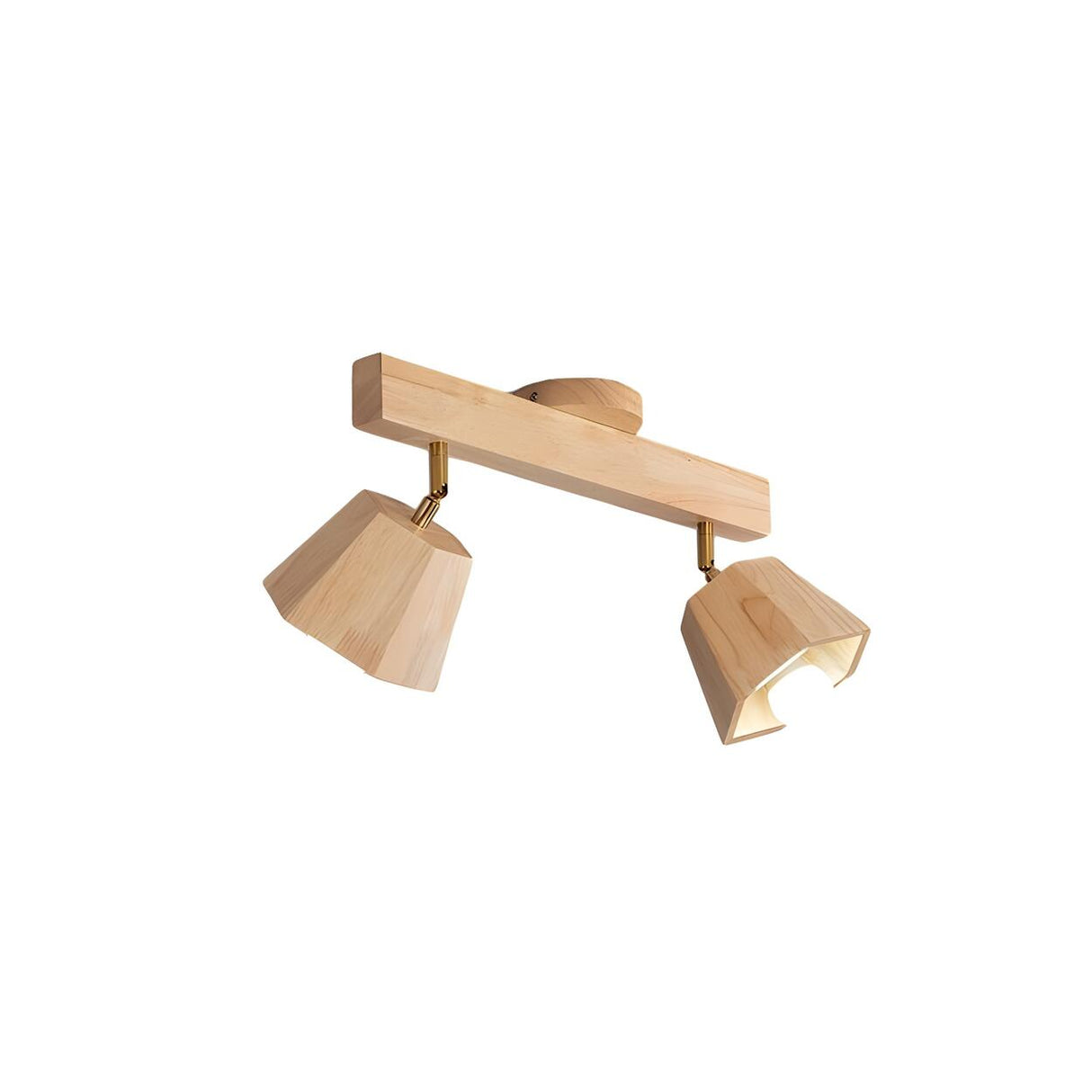 Natural Rubber Wood Semi-Flush Mount Light 4-Light Image - 3