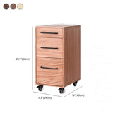 Natural Rubberwood 3 Drawer Sliding Filing Cabinet #size