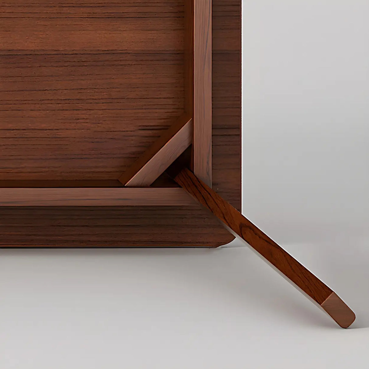 Natural Rubberwood Writing Desk with Exterior Shelf Image - 5