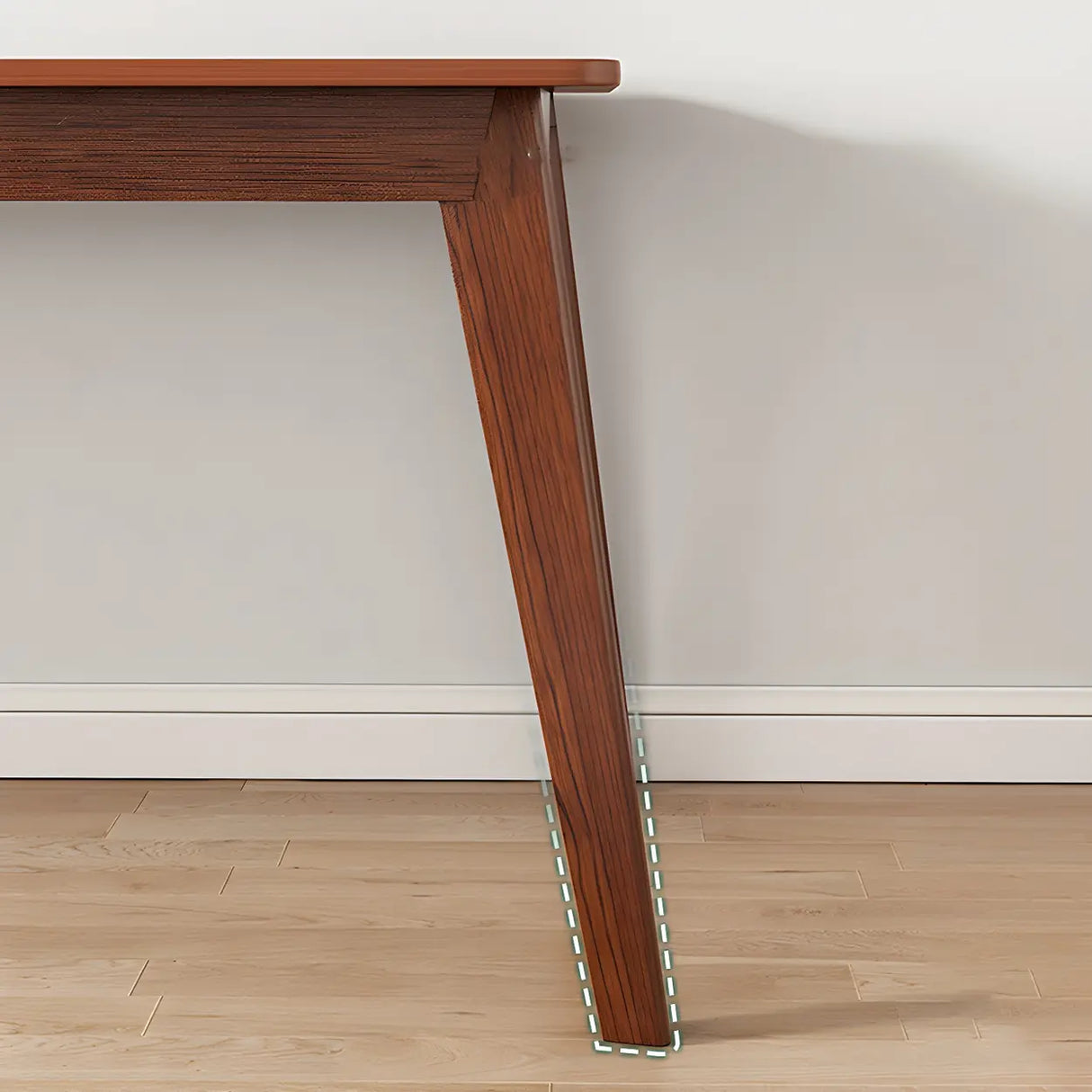 Natural Rubberwood Writing Desk with Exterior Shelf Image - 8
