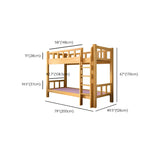 Natural Solid Wood Space-Saving Bunk Bed with Headboard Image - 12