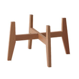 Natural Square Beech Wood Tetrapod Small Plant Stand Image - 7