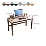 Natural Stone Rectangle Rubberwood Standard Gaming Desk #size