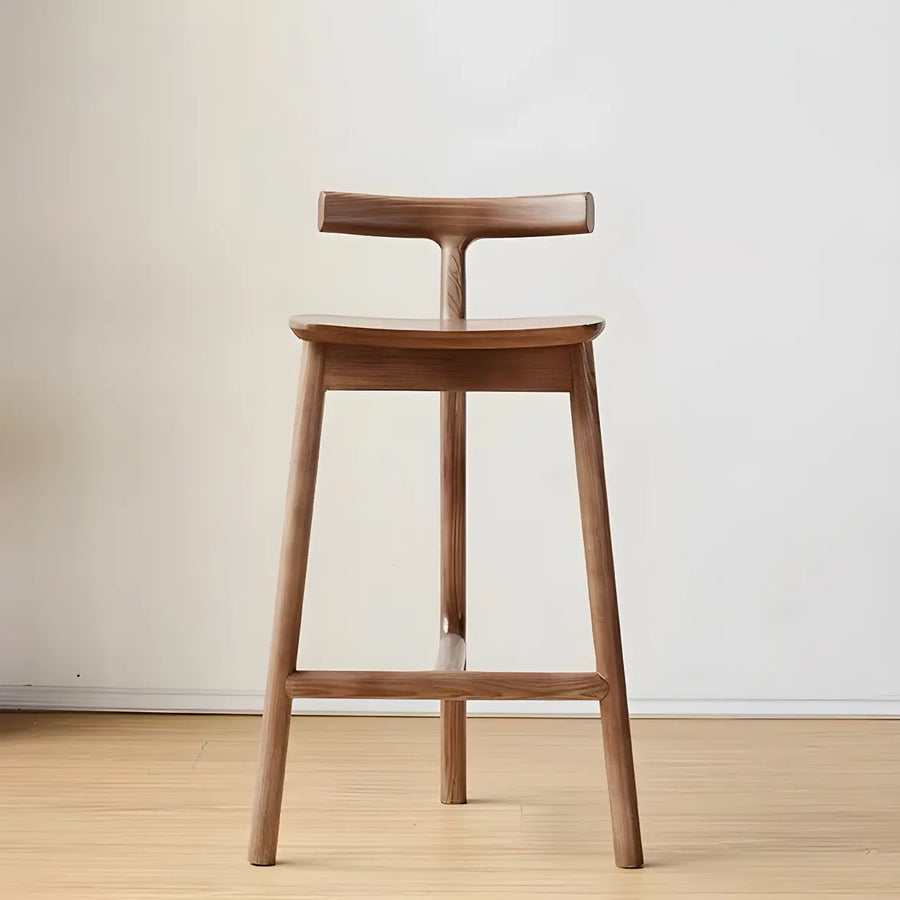 Natural ash wood fabric armless bar stool for a Scandinavian kitchen