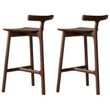 Natural Tripod Ash Wood Fabric Seating Armless Bar Stool Image - 16