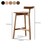 Natural Tripod Ash Wood Fabric Seating Armless Bar Stool Image - 18